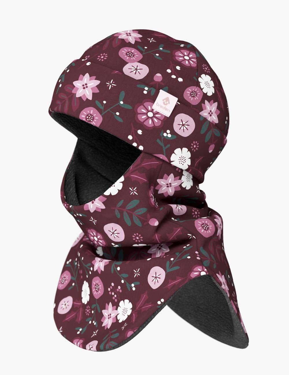 Merino Balaclava For Kids BREM - Winter Flowers